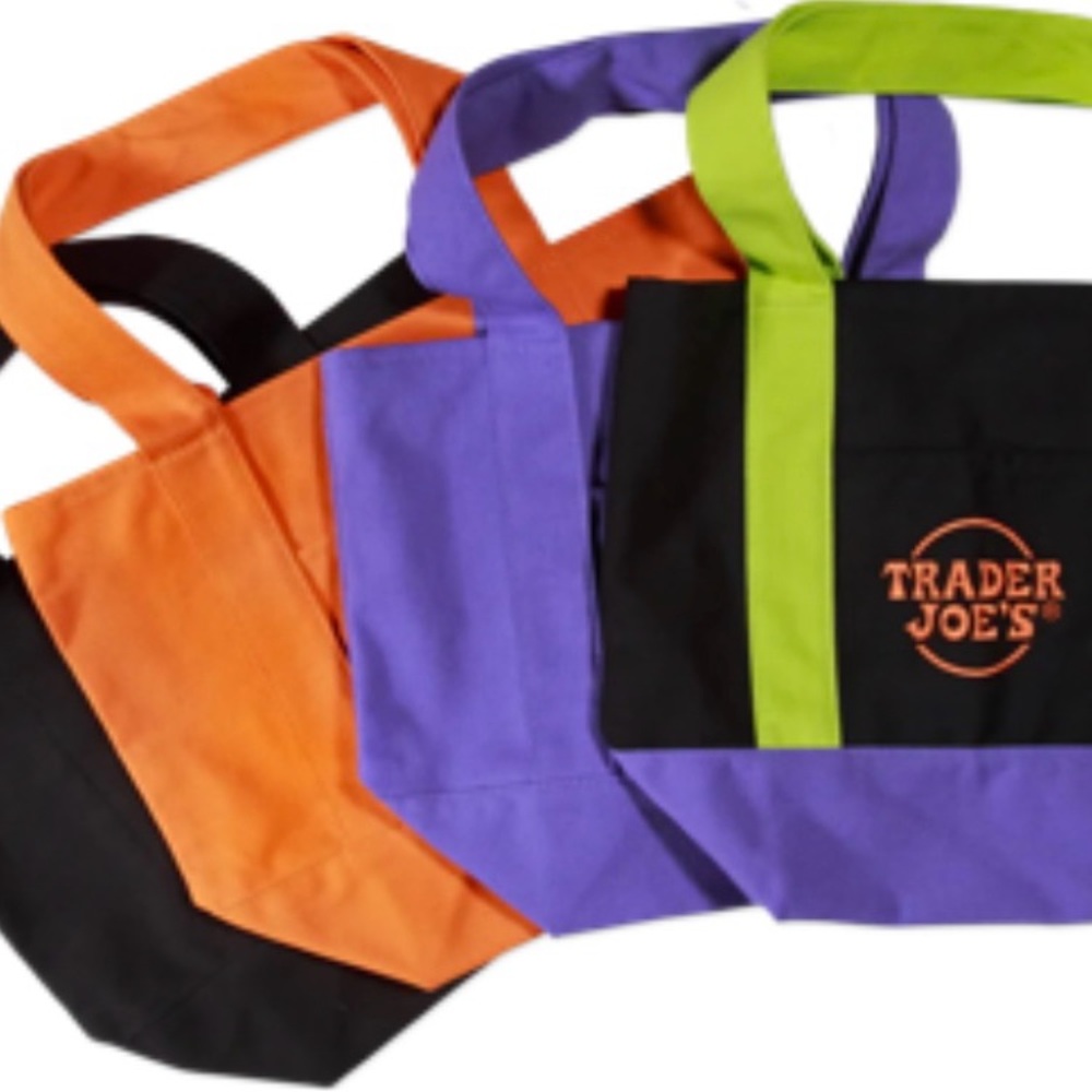 Trader Joes Joe's Jeans Mini Bags in Black, Orange, Purple Halloween Edition